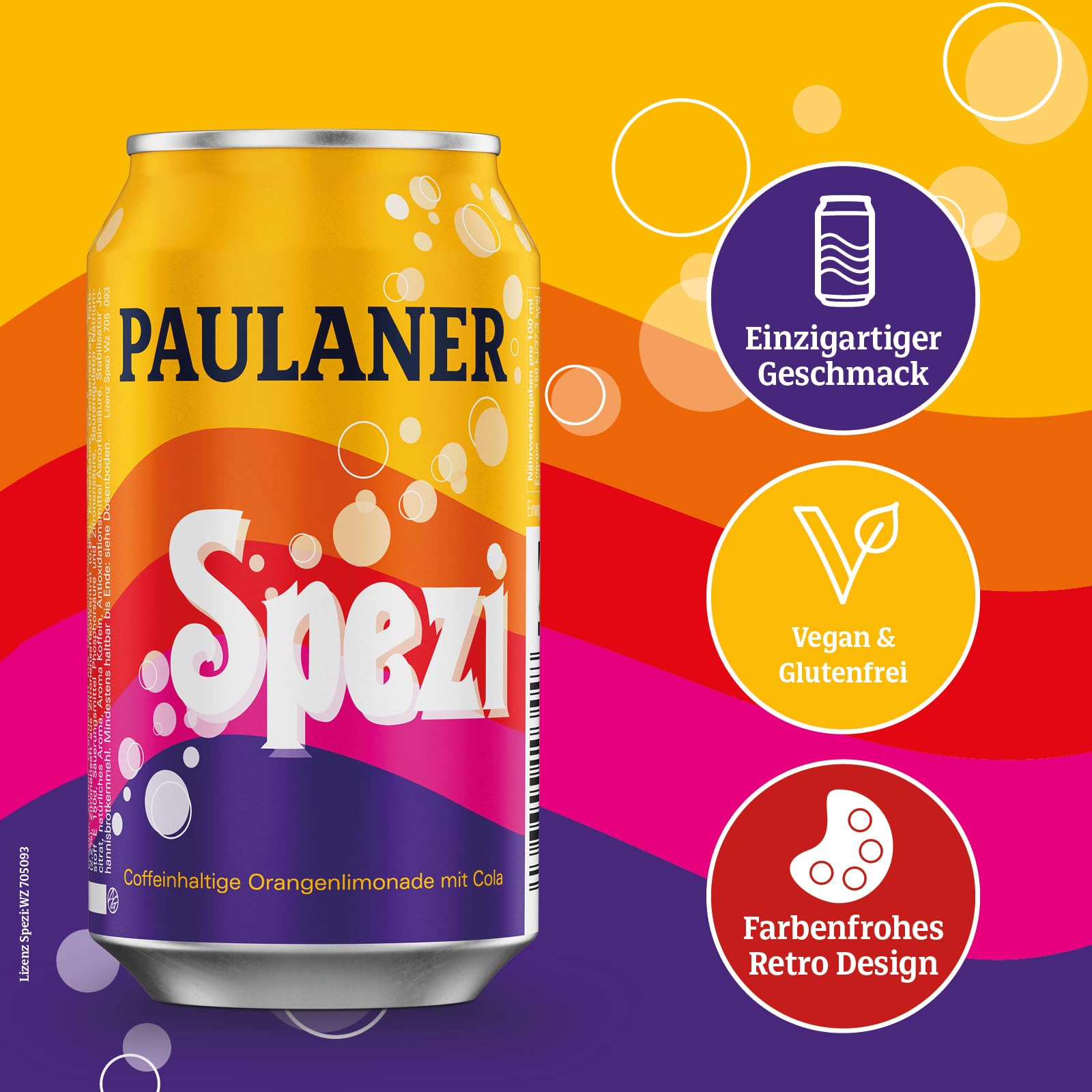 Paulaner Spezi • Erfrischungsgetränk mit Cola & Orange•EINWEG (24x0,33l)