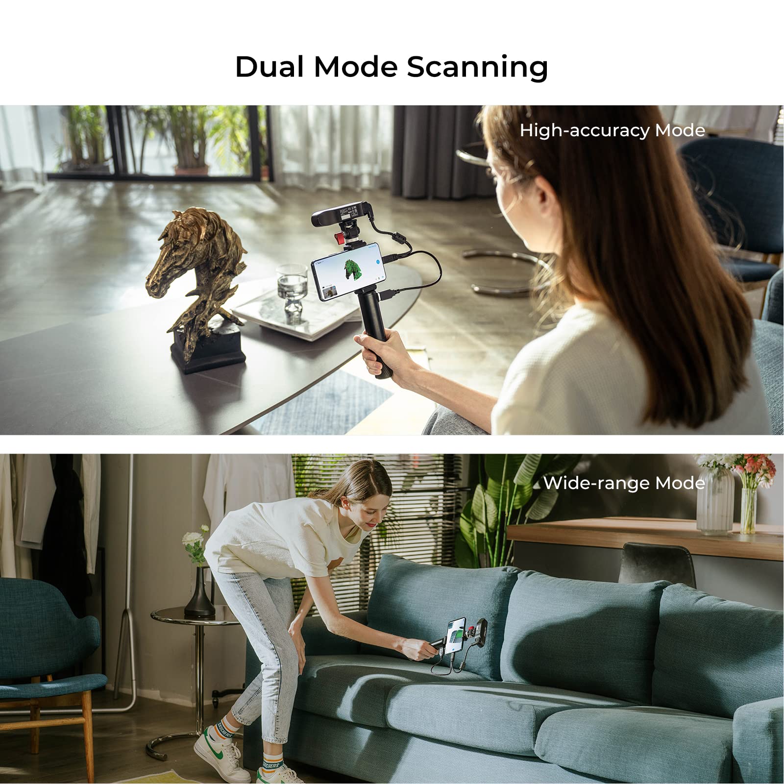 Creality 3D Scanner CR-Scan Ferret Pro for 3D Printing, Upgrade Handheld Scanner with Wireless Scanning Anti-Shake Tracking, Fast Full-Color Scan, 0.1mm Accuracy for iOS/Android Phone PC Win 10/11