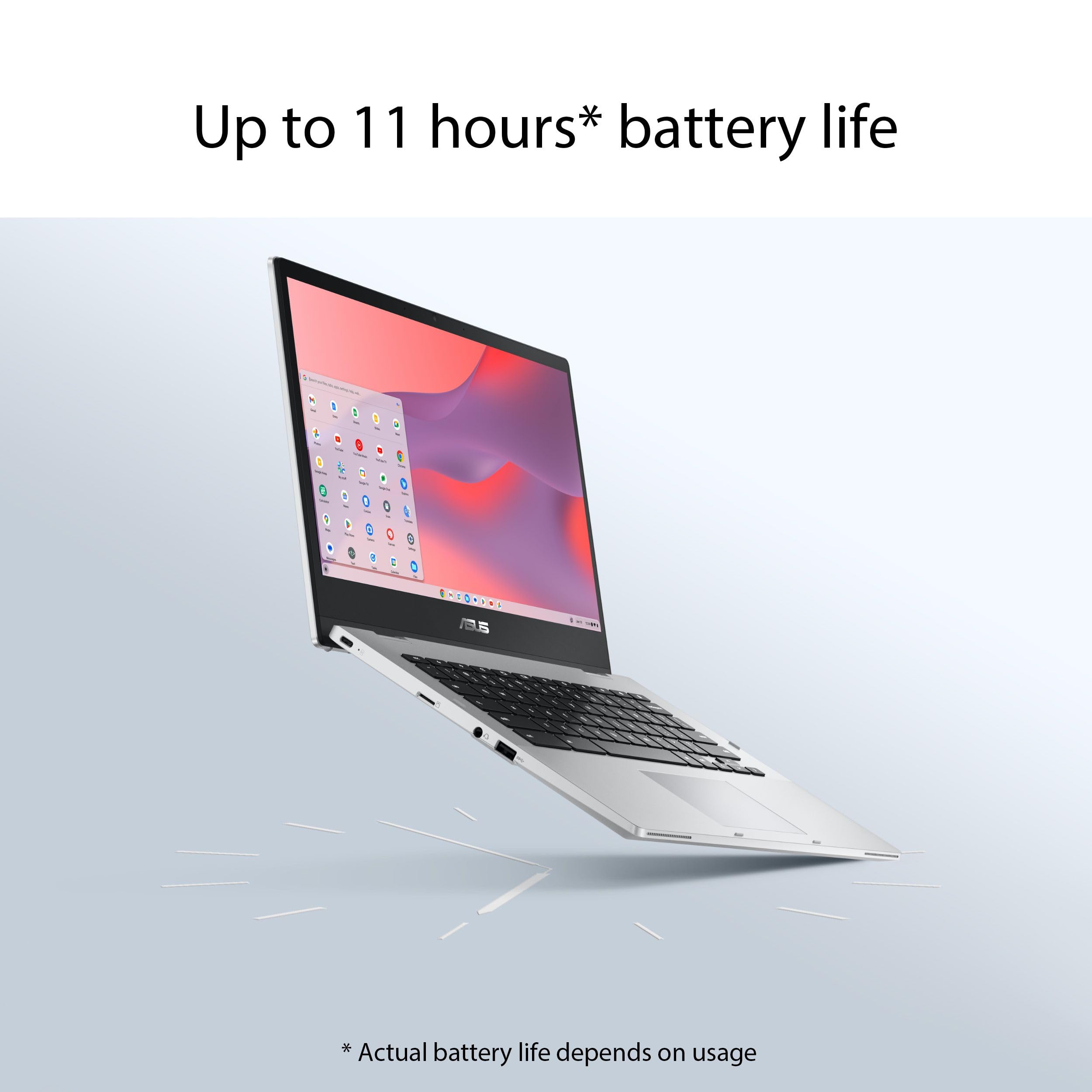ASUS Chromebook Flip CX1 Convertible Laptop, 14" FHD NanoEdge 360-degree Touchscreen, Intel Celeron N4500 Processor, 128GB eMMC Storage, 8GB RAM, ChromeOS, Transparent Silver, CX1400FKA-AS88FT