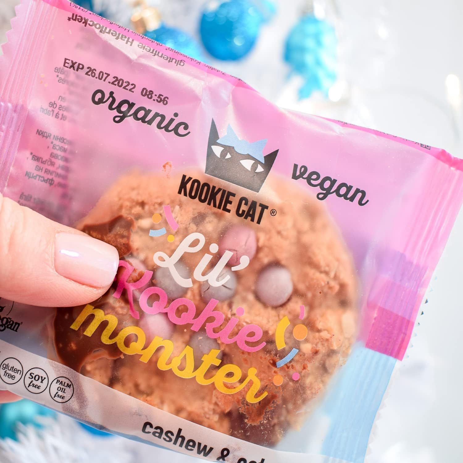 Kookie Cat Vanille Schokochip - Vegane Cookies Einzeln Verpackt, Glutenfrei, Sojafrei, Bio, Cashew & Hafer - 12 X 50g Multipack
