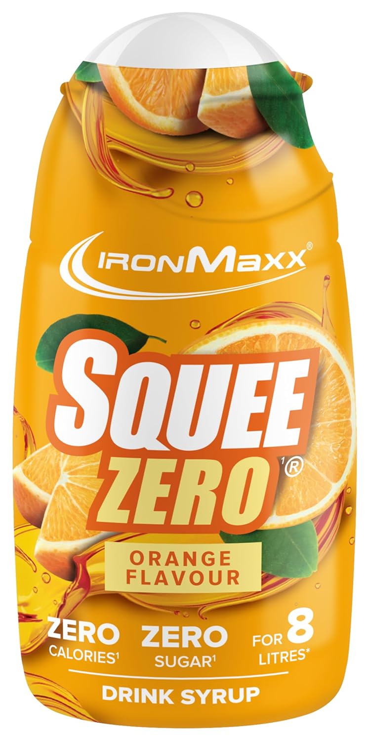 IronMaxx SqueeZero - Raspberry 65ml | Sirup, Erfrischendes Geschmackserlebnis für 8 Liter, Zuckerfrei und Kalorienfrei in 100ml verzehrfertigem Getränk
