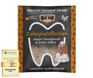 QCHEFS 2er Pack Großpackung Papie Zahnputzflocken für große Hunde - Zahnpflege Hund, ohne Dentalspray für Hunde, Zahnsteinentferner & Mundgeruch Kontrolle, Ideal für Hunde von der Schleckmatte