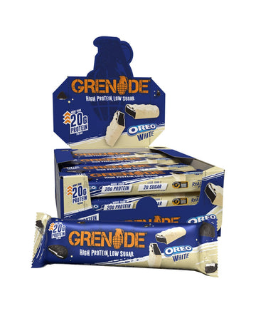 Grenade Proteinriegel, OREO White – Proteinreich & Zuckerarm, 12 x 60 g