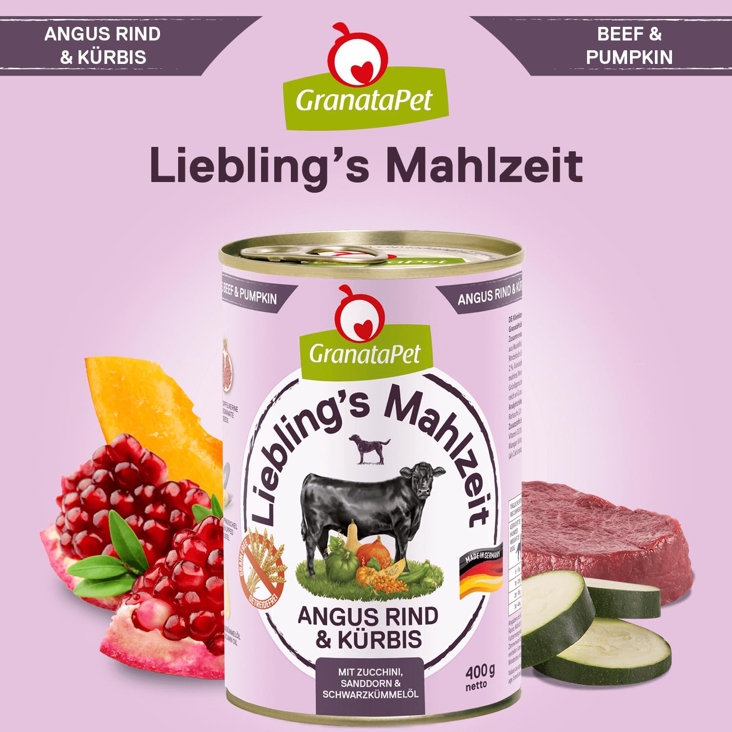GranataPet Liebling's Mahlzeit Multipack 2, Nassfutter für Hunde im Probierpaket, Alleinfuttermittel ohne Getreide, Hundefutter mit hohem Fleischanteil & hochwertigen Ölen, 6 x 800 g