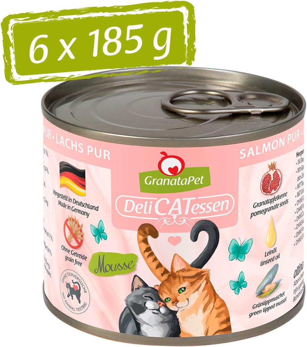 GranataPet DeliCatessen Huhn PUR, Nassfutter für Katzen, Futter ohne Getreide & ohne Zuckerzusätze, Katzenfutter mit hohem Fleischanteil & hochwertigen Ölen, 6 x 400 g