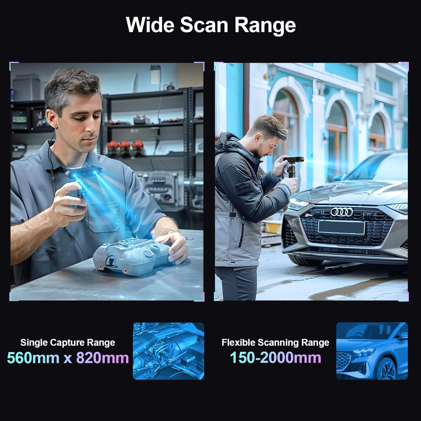 Creality CR-Scan Ferret Pro 3D Scanner for 3D Printing, Upgrade Wireless Handheld Scanner with WiFi 6 Bridge, Anti-Shake Tracking, 30FPS Fast Full Color Scan, 0.1mm Accuracy for iOS/Android & PC