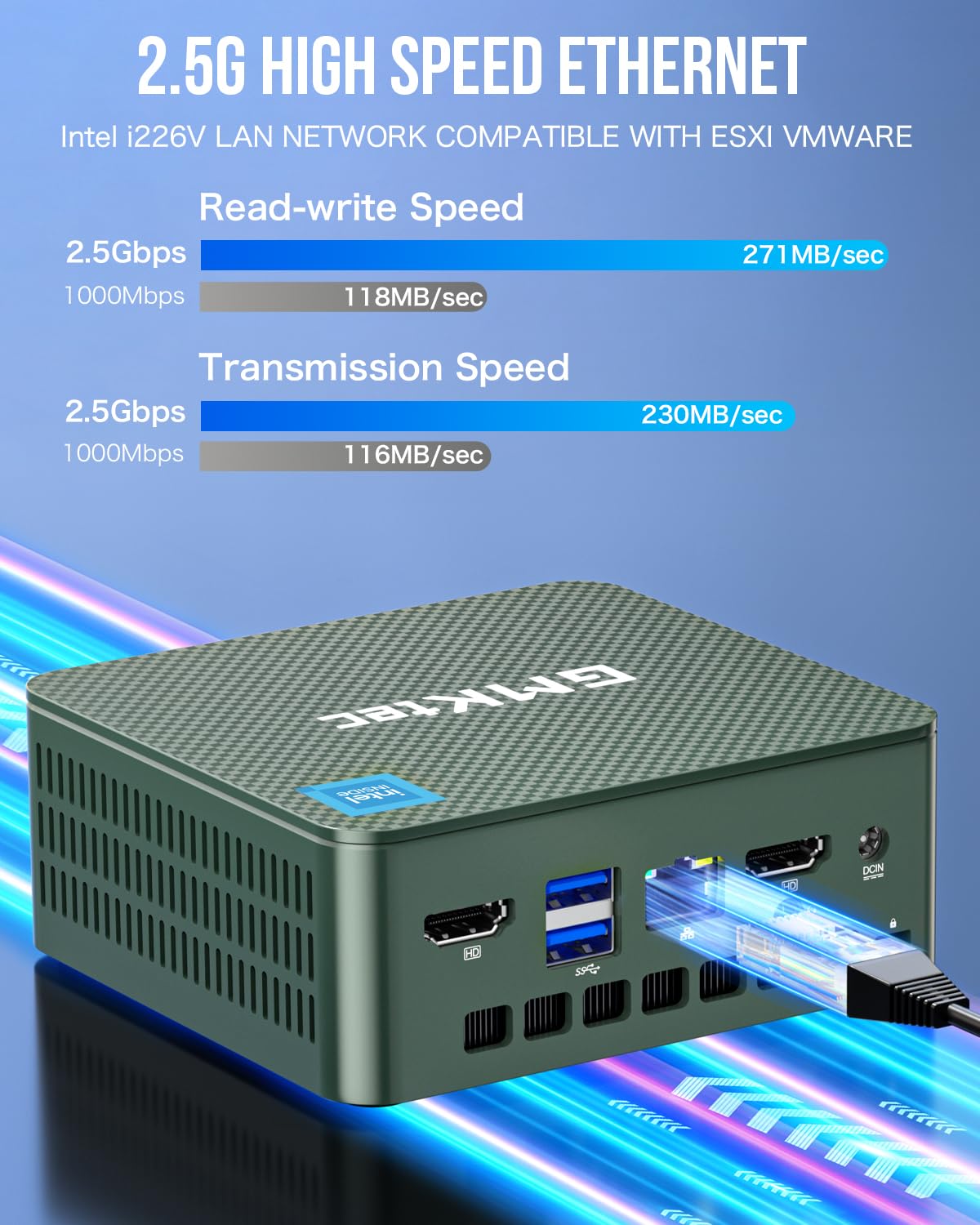 GMKtec Mini PC, G3 PRO Intel Core i3-10110U (Beats 4300U/N150), 16GB DDR4 RAM (Dual Channel) 512GB Storage Drive, Desktop Computer 4K Dual HDMI/USB3.2/WiFi 6/BT5.2/2.5GbE for Office, Business