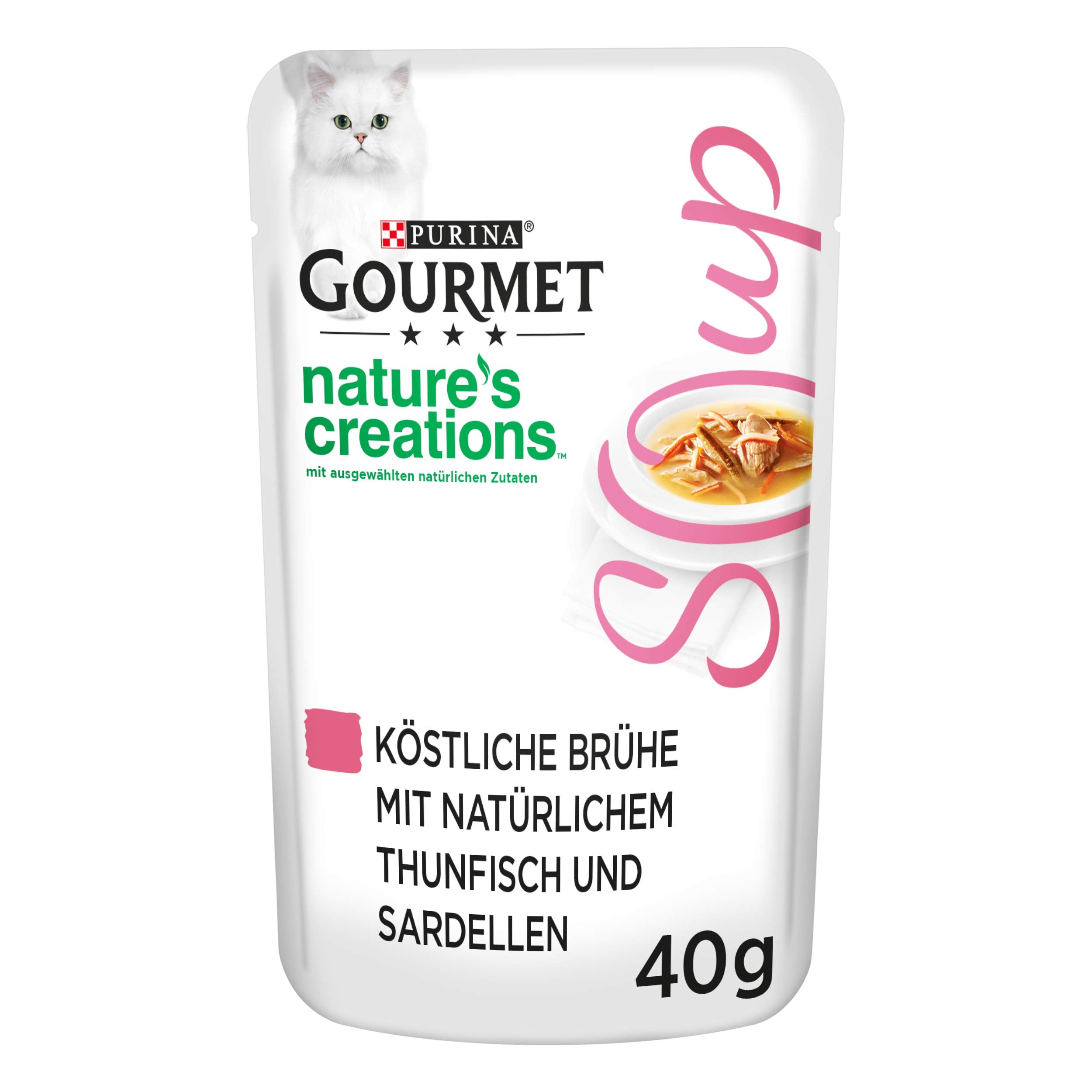 Gourmet Crystal Soup für Katzen mit naturbelassenem Thunfisch und Garnelen, 32er Pack (32 x 40g)