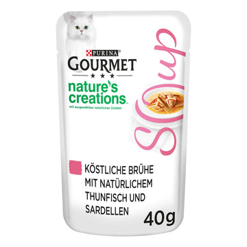 Gourmet Crystal Soup für Katzen mit naturbelassenem Thunfisch und Garnelen, 32er Pack (32 x 40g)