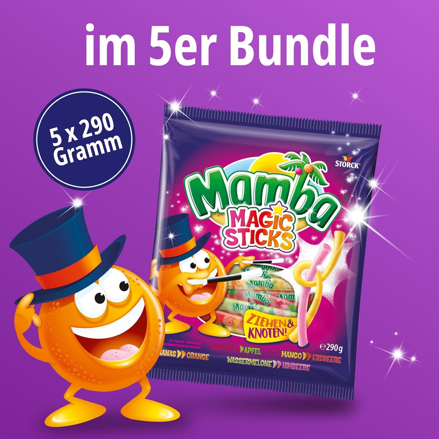 Mamba Beach Mix – 1 x 160g – Fruchtige Kaubonbons mit Mamba Beach Surfer, Mamba Beach Sticks & Mamba Beach Bites – Fruchtgummi Mix einzeln verpackt