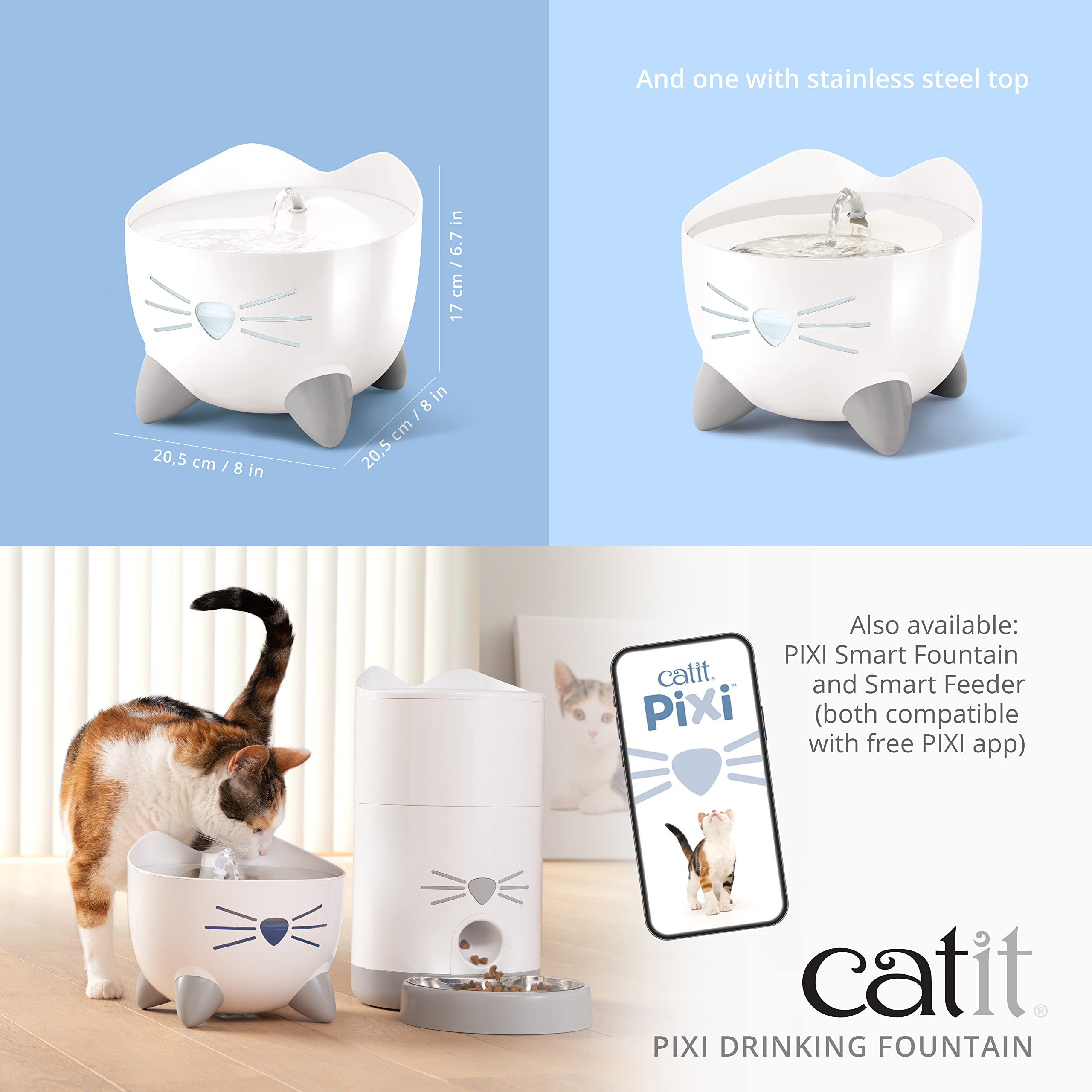 Catit Pixi Trinkbrunnen für Katzen, Weiß, 1 Stück (1er Pack)