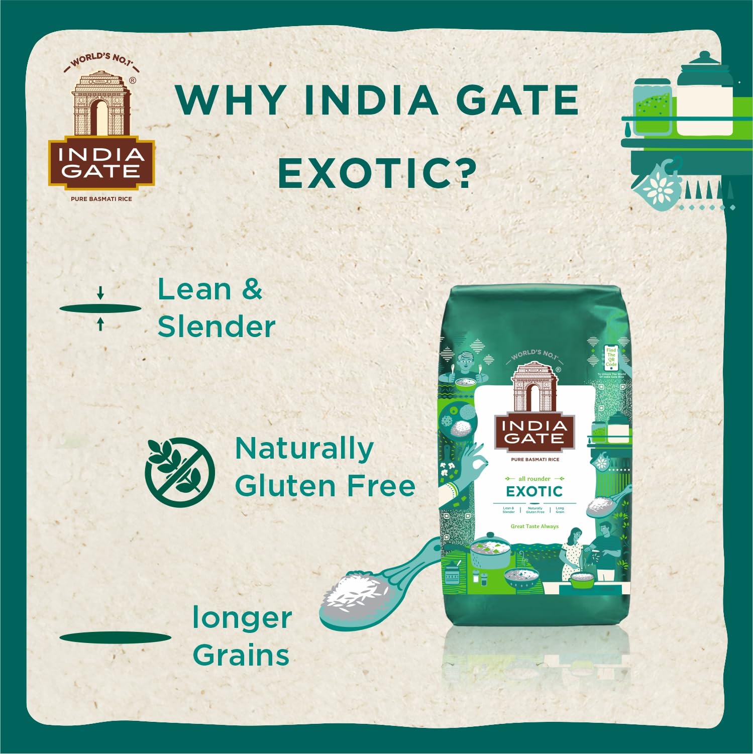 INDIA GATE Premium Basmati Reis – Feiner, aromatischer Langkornreis aus Indien, feines Langkorn (1 x 5 kg)