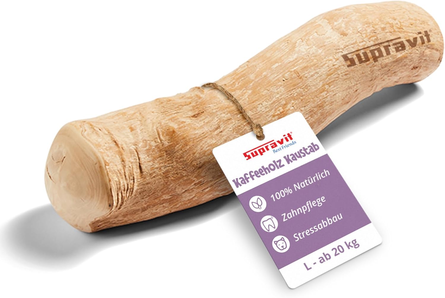 Supravit Natürlicher Kauknochen aus Kaffeeholz für Welpen XS | Mehr als EIN Holzstäbchen - spannendes Welpen Kauspielzeug & langanhaltende Beschäftigung | Kaustab Kauholz