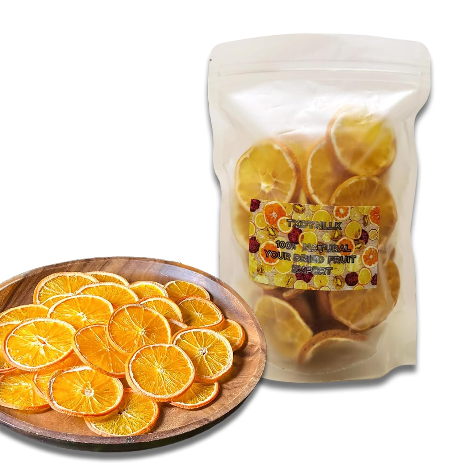 TXDYNLLK Dried Orange Slices 17.6oz(500g) Dehydrated Oranges for Vibrant Cocktails, Festive Christmas Decor, Aromatic Candles, Creative Crafts-Citrus Wheels Perfect for Flavorful Fruit Tea