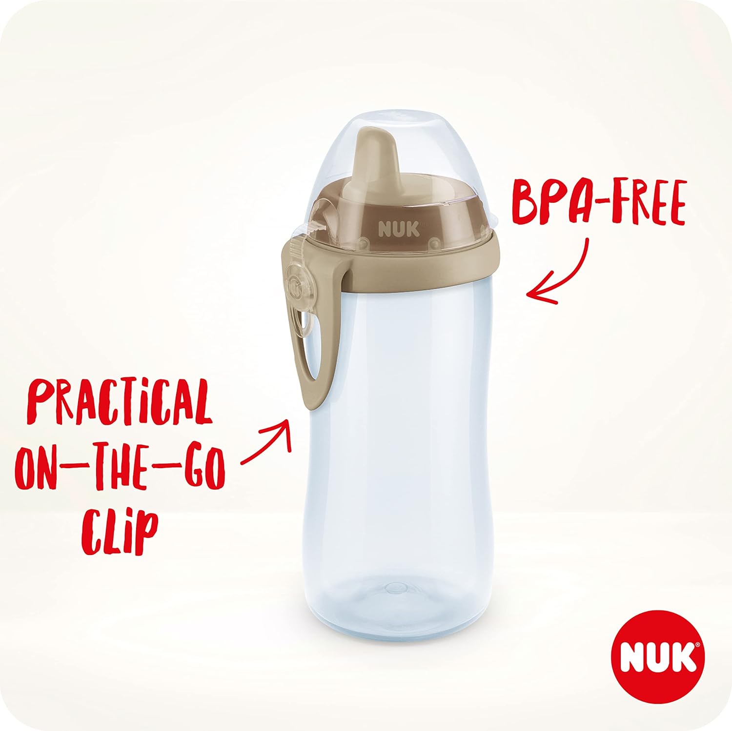 NUK Kiddy Cup Night Trinkbecher für Kleinkinder | 12+ Monate | 300 ml | Auslaufsicheres, verstärktes Mundstück | Leuchtet im Dunkeln | Clip & Schutzkappe | BPA-frei | Blau