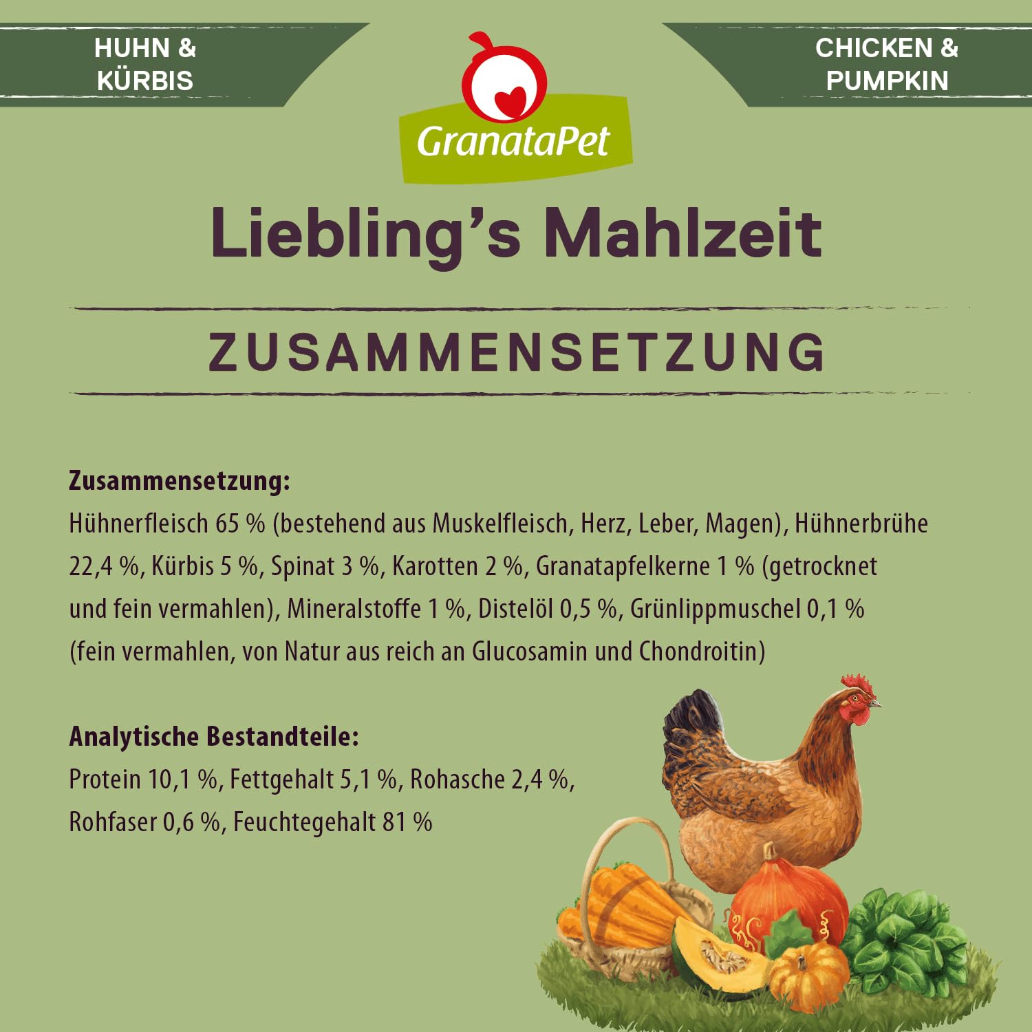 GranataPet Liebling's Mahlzeit Multipack 2, Nassfutter für Hunde im Probierpaket, Alleinfuttermittel ohne Getreide, Hundefutter mit hohem Fleischanteil & hochwertigen Ölen, 6 x 800 g
