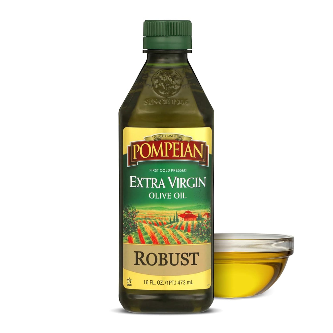 Pompeian Robust Extra Virgin Olive Oil, Contains Polyphenols, First Cold Pressed, 68 Fl Oz