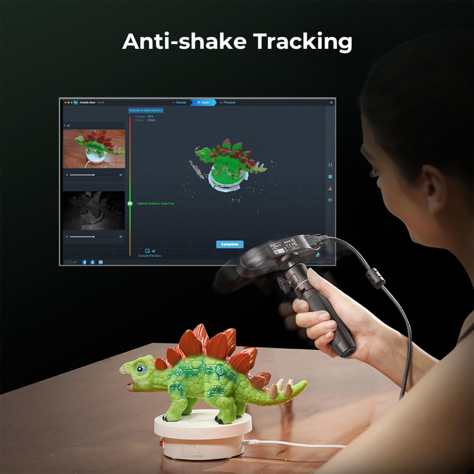 Creality 3D Scanner CR-Scan Ferret Pro for 3D Printing, Upgrade Handheld Scanner with Wireless Scanning Anti-Shake Tracking, Fast Full-Color Scan, 0.1mm Accuracy for iOS/Android Phone PC Win 10/11