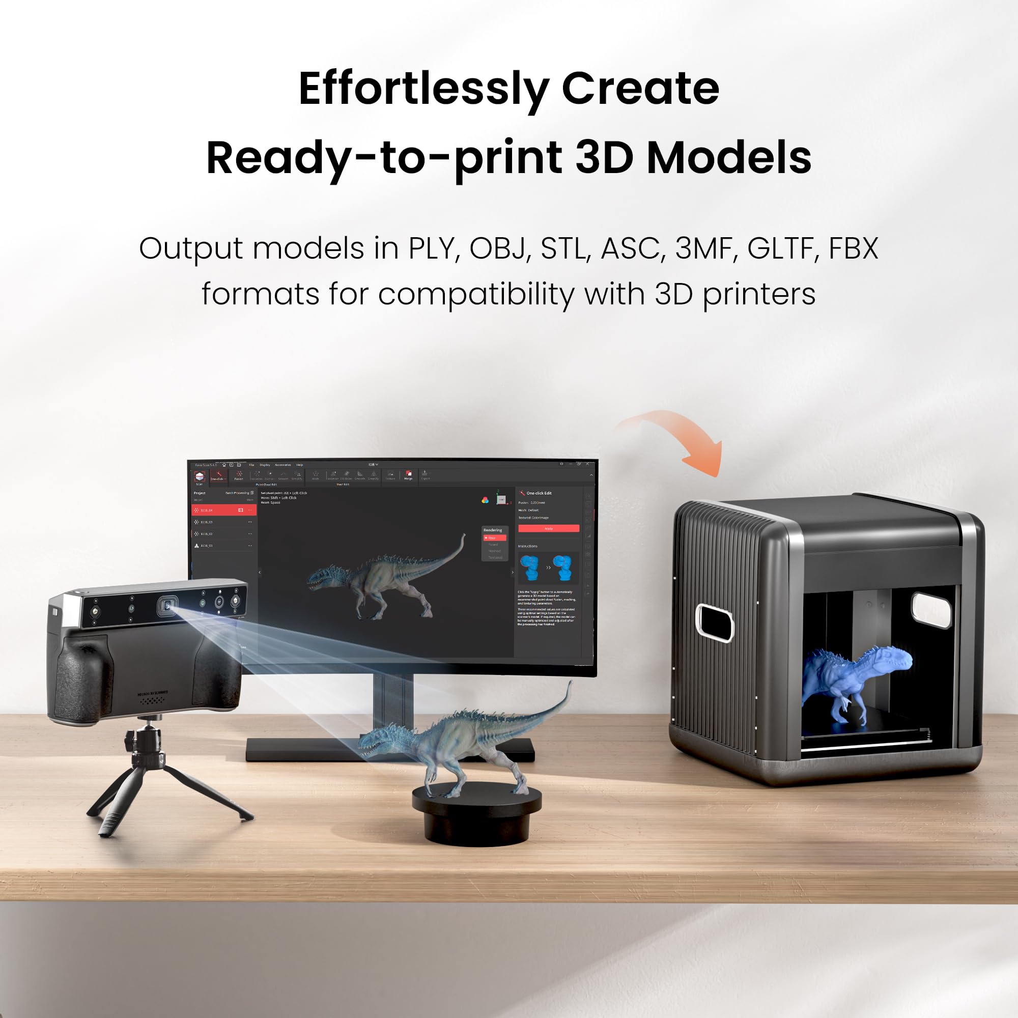 Revopoint MIRACO Plus 3D Scanner for 3D Printing Handheld, 3D Printer Scanner with Photogrammetry, Up to 0.02mm Precision, Full-Color Scan for Small to Large Objects, 32GB RAM