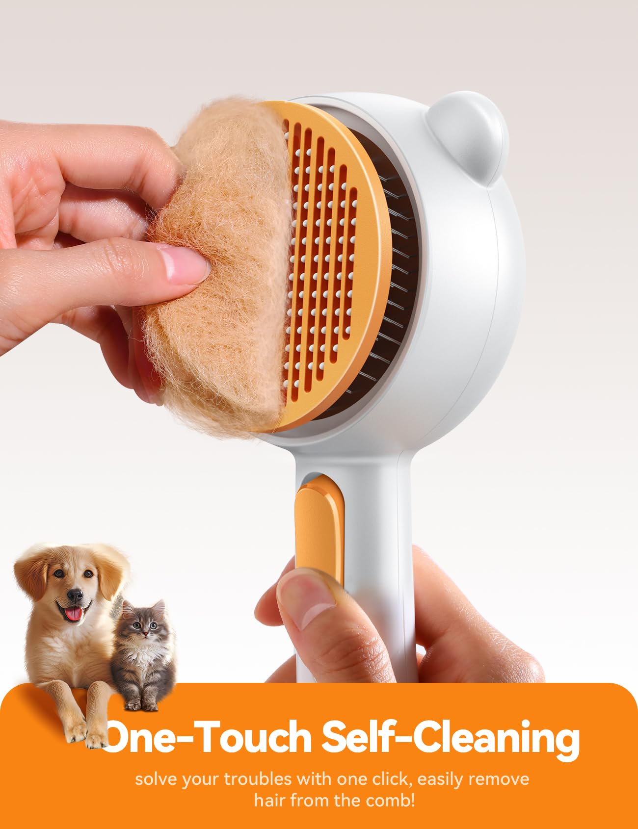 FEELNEEDY Katzenbürste mit Dampf, Furminator Katze mit Auslöseknopf Wassertank, Dampfbürste Katze für Langhaar/Kurzhaar Hunde Katz, USB aufladbar, Zwei-Geschwindigkeits-Sprühfunktion