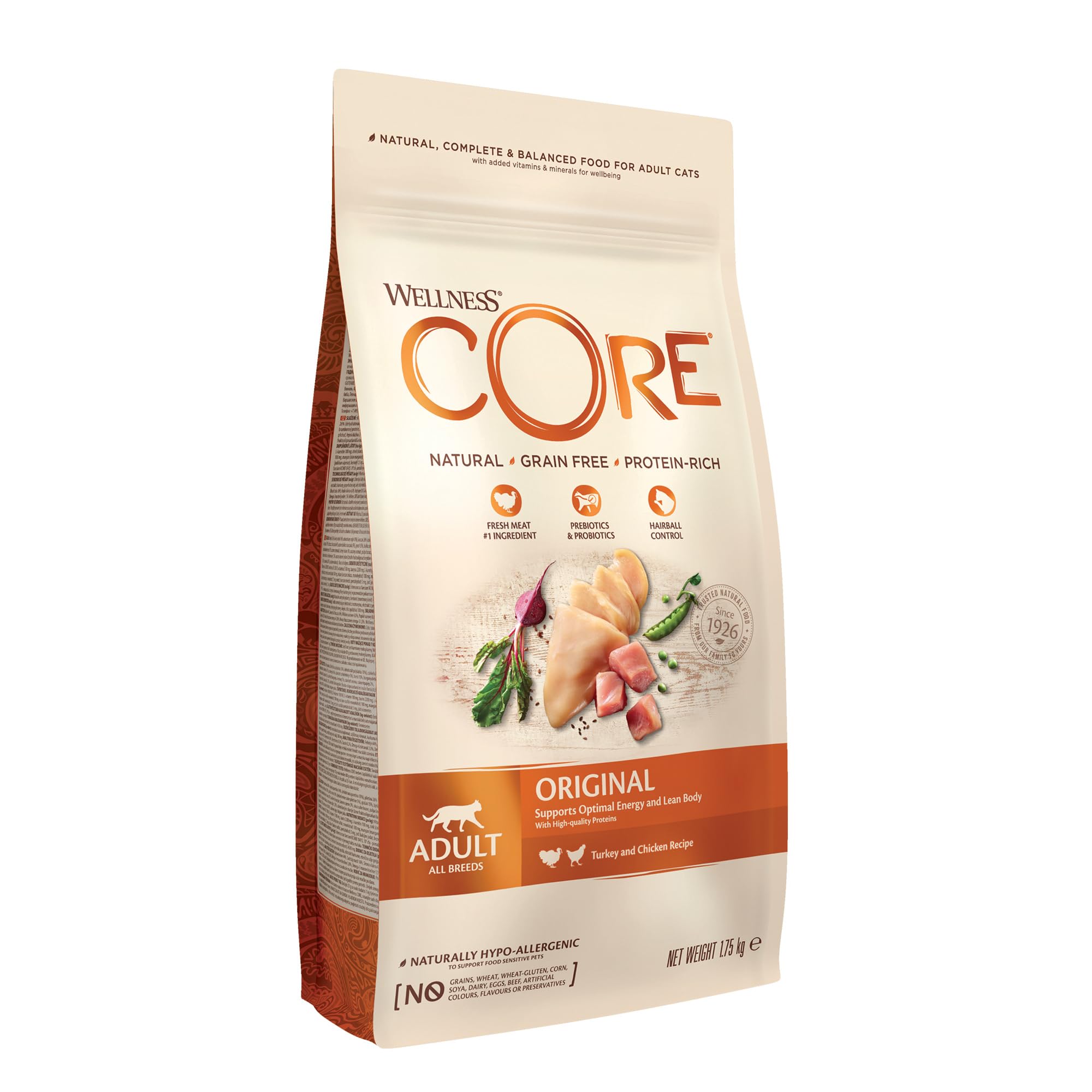 Wellness CORE Sterilised Ocean 4 kg, Lachs – Katzenfutter Trocken für sterilisierte Katzen, getreidefrei, natürlich, hypoallergen, proteinreich, unterstützt gesunde Haut und glänzendes Fell