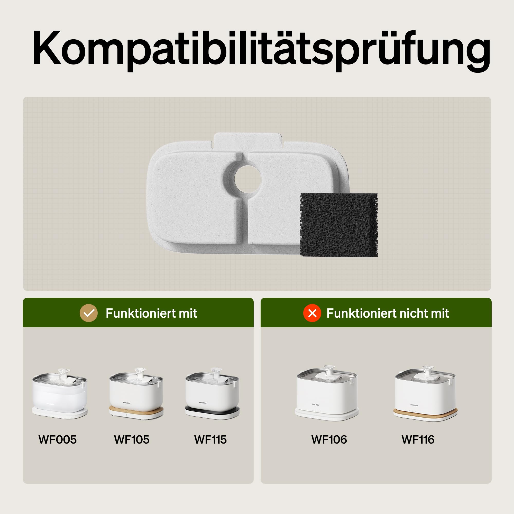 PETLIBRO Filter Katzenbrunnen 8er Pack für Dockstream Trinkbrunnen für Katze PLWF005, PLWF115, PLWF105, PLWF305, 4-Monats-Set Ersatzfilter für Katzentrinkbrunnen