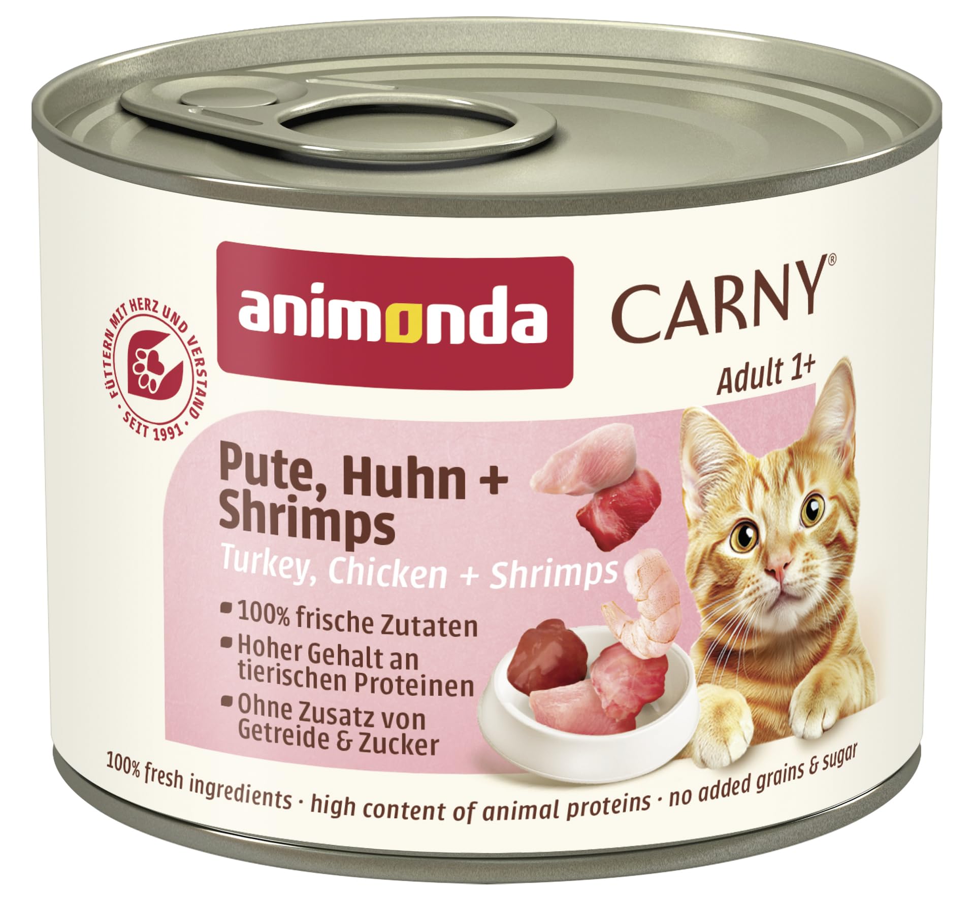 animonda Carny Adult Huhn + Lachs (6 x 400 g), Katzennassfutter für ausgewachsene Katzen, Nassfutter mit 100 % frischen, fleischlichen Zutaten, Katzenfutter ohne Getreide und Zucker