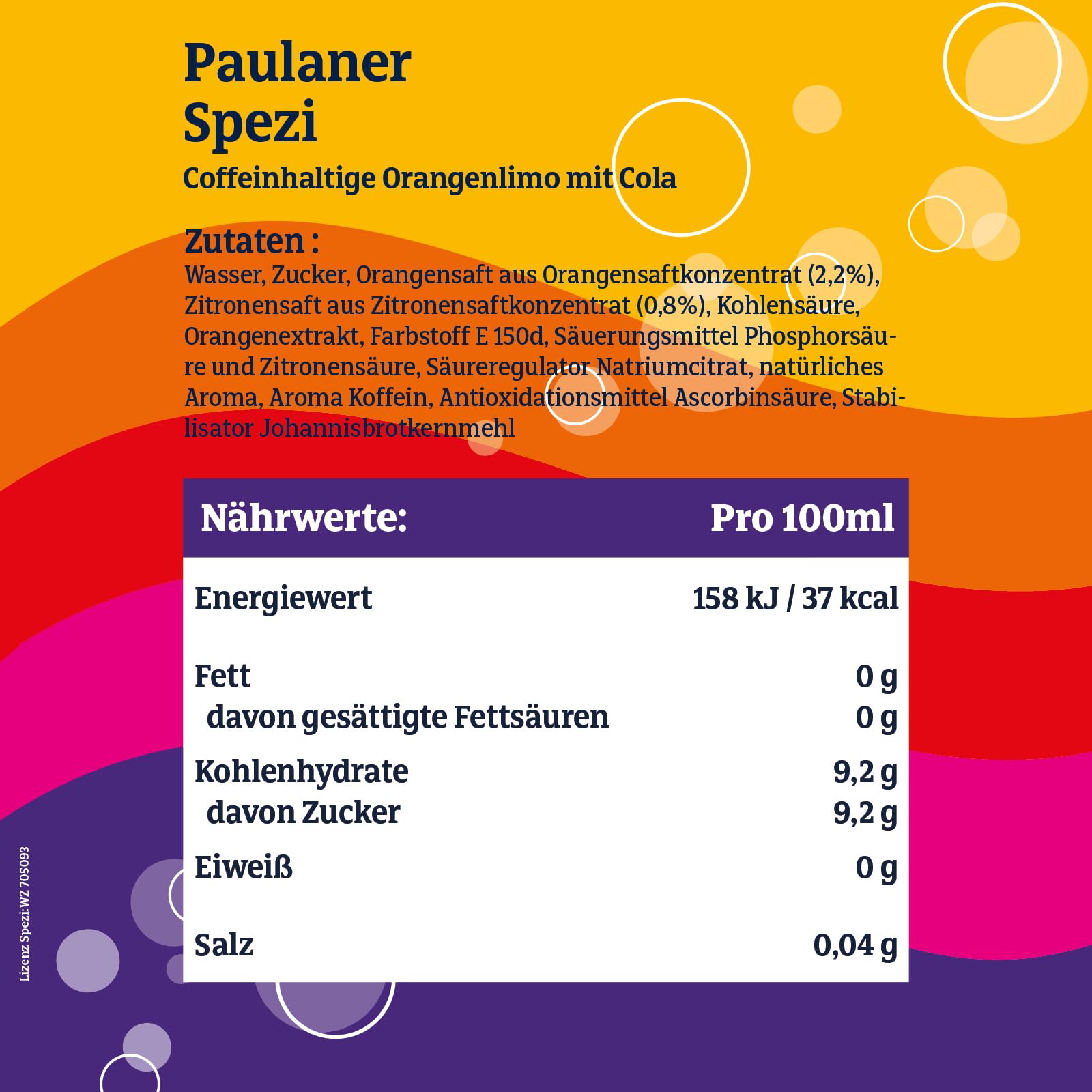 Paulaner Spezi • Erfrischungsgetränk mit Cola & Orange•EINWEG (24x0,33l)