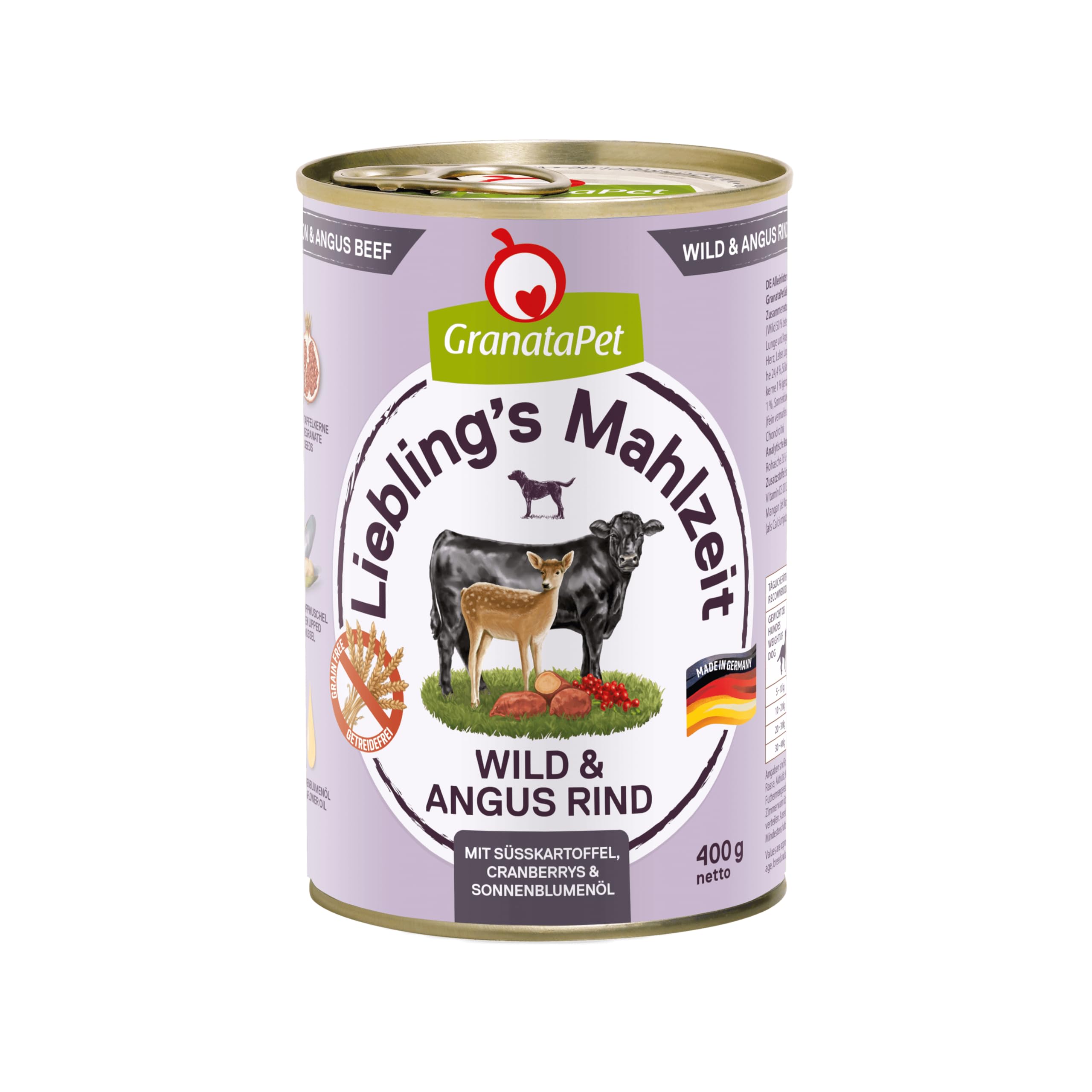 GranataPet Liebling's Mahlzeit Multipack 2, Nassfutter für Hunde im Probierpaket, Alleinfuttermittel ohne Getreide, Hundefutter mit hohem Fleischanteil & hochwertigen Ölen, 6 x 800 g