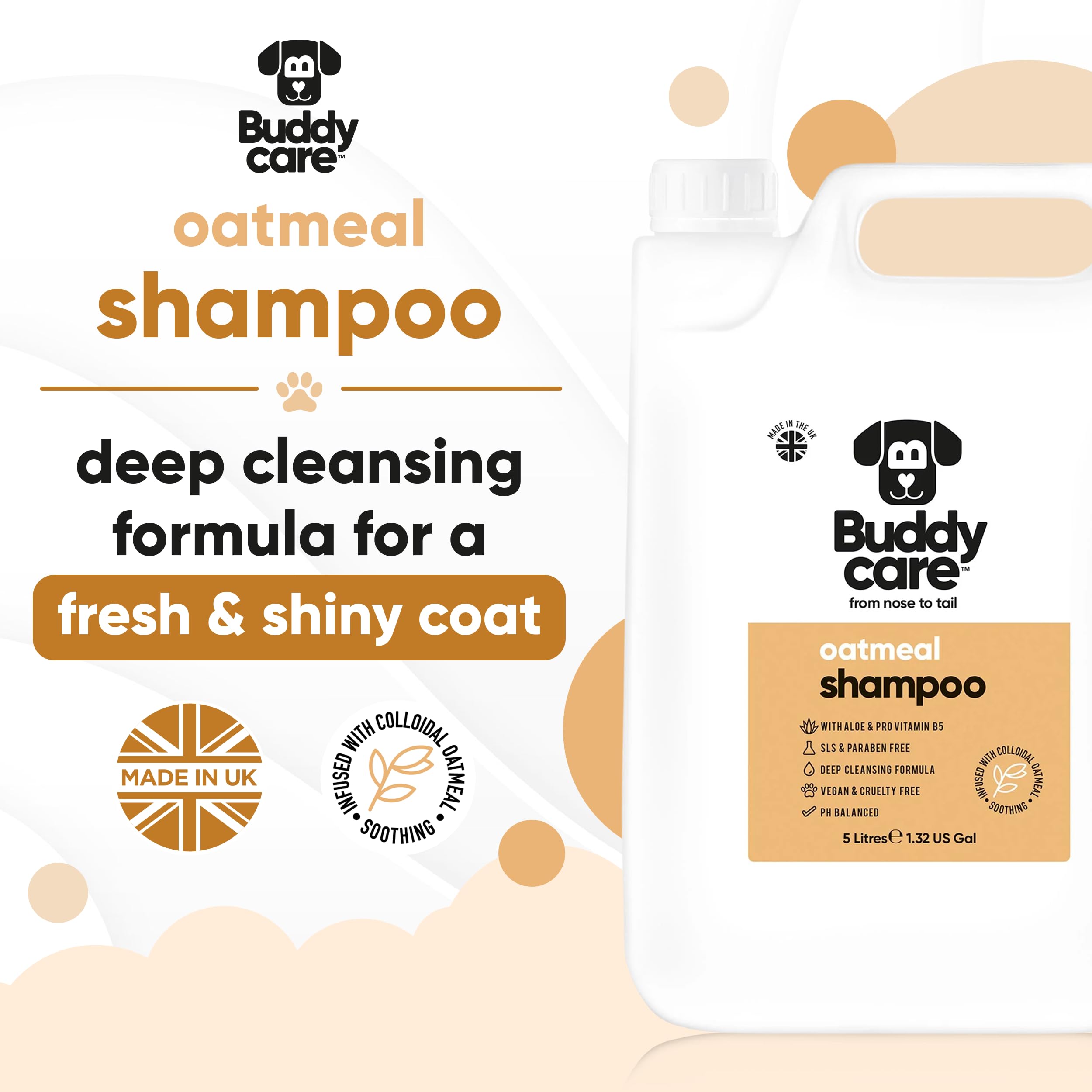 2in1 Hundeshampoo und Conditioner von Buddycare (500ml) - Praktisches Hundeshampoo langhaar und welpen Shampoo Mit Aloe Vera und Pro-Vitamin B5 Rückfettendes Shampoo Für Alle Hunderassen