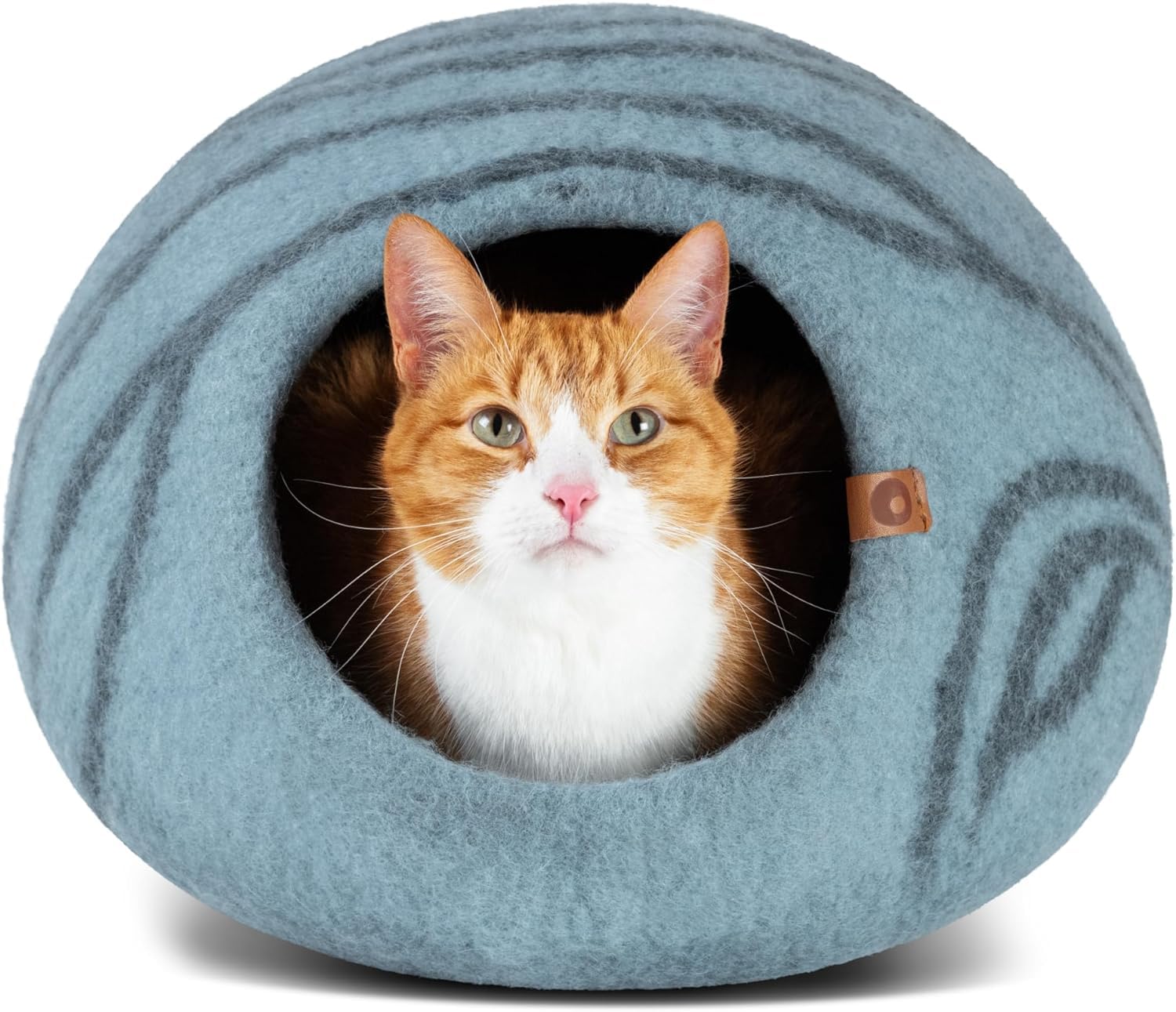 MEOWFIA Katzenbett aus Merinowolle – Handgefilztes, Umweltfreundliches Katzenbett für Katzen & Kätzchen – Weiches Schlafbett, Warm im Winter & Kühl im Sommer, Stilvolles Design