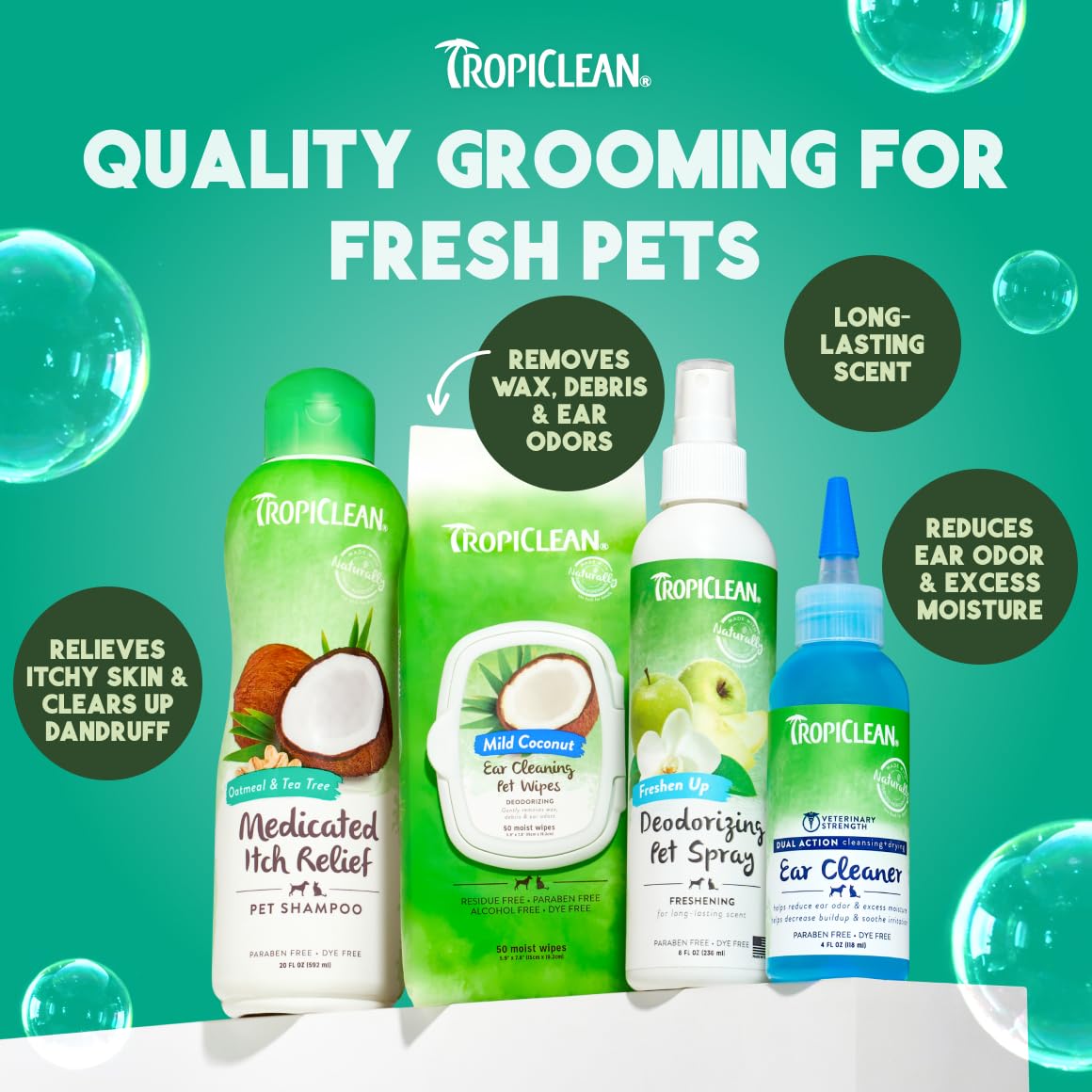 TropiClean Shampoo für Tiere - Med. Juckreizlinderung - Peelt, Befeuchtet & beruhigt trockene, juckende Haut & Fell I Für Hunde & Katzen I Parabens-, Farb- und Seifenfrei - Hafermehl & Teebaum, 3,78 L