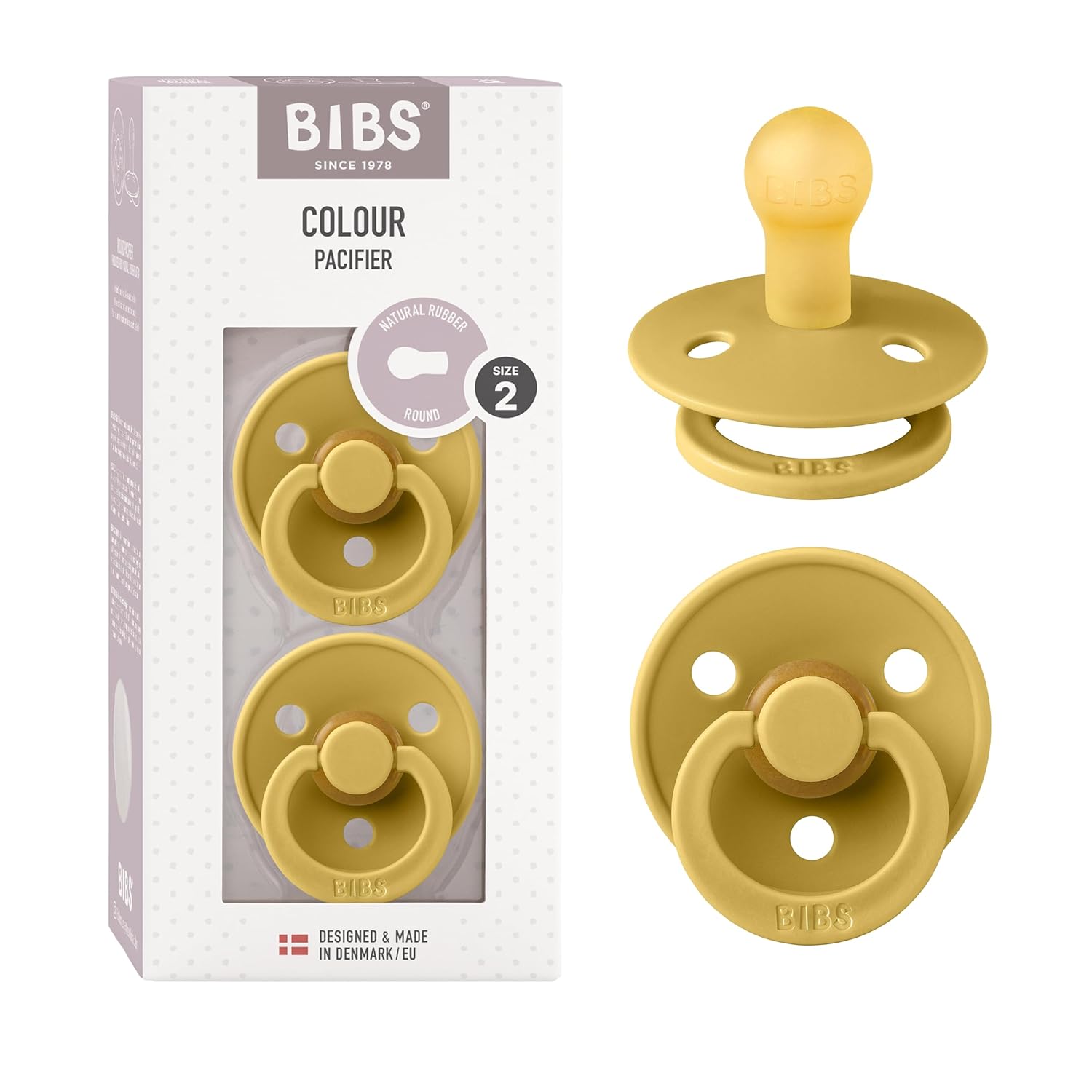 BIBS Colour Schnuller 2er-Pack, BPA-frei, Kirschform Nippel. Naturkautschuk/Latex, Hergestellt in Dänemark. Größe 1 | 0+ Monate | 2-Pack, Ivory/Sage