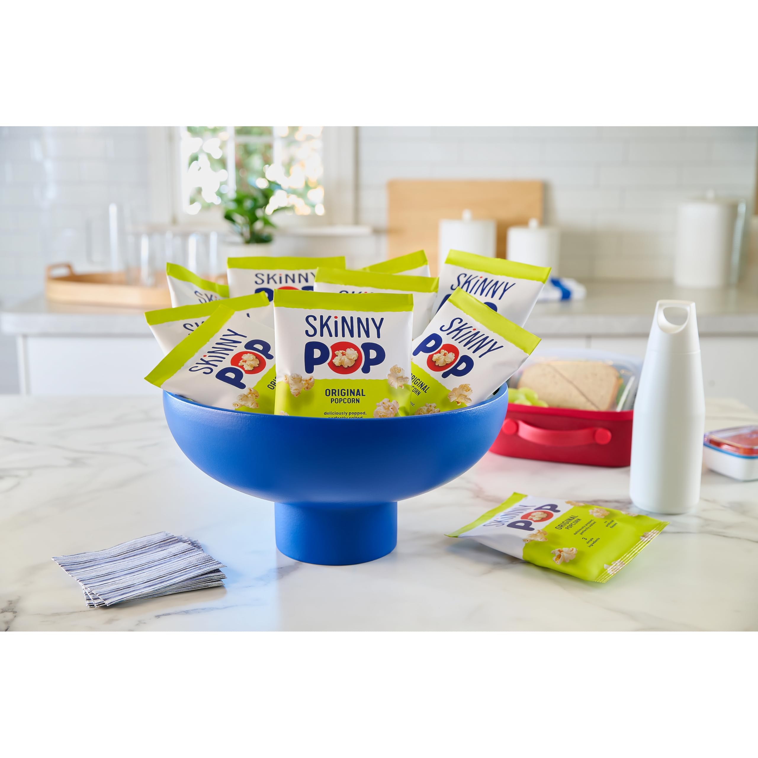 SkinnyPop Popcorn, Original, Whole Grain, Dairy-Free Snack, 0.65oz Bags (30ct)