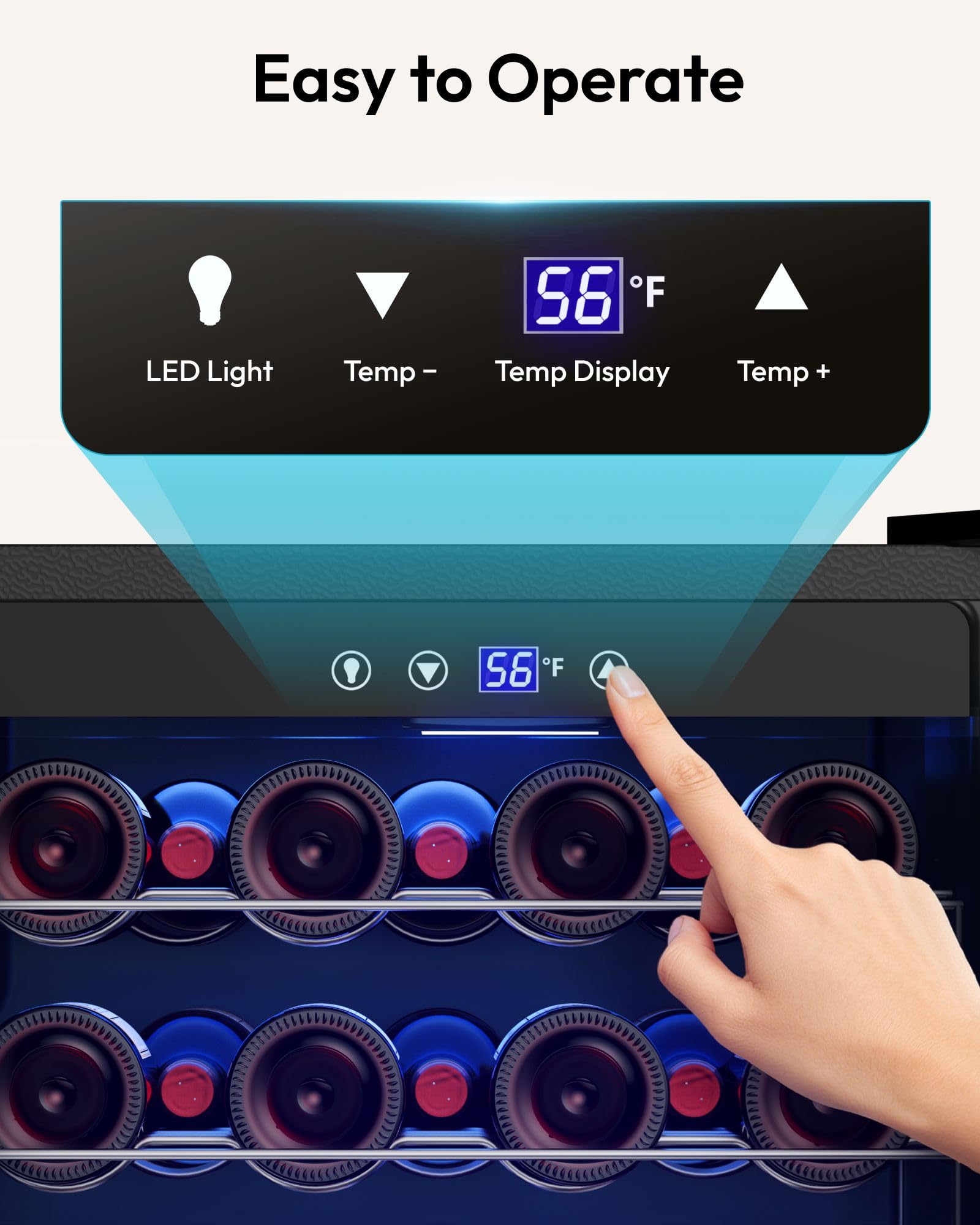 EUHOMY 25 bottle Wine Cooler Refrigerator, Freestanding Compressor Wine Fridge with Adjustable Temperature and Digital Control, Mini Fridge with Glass Door for Red White Wine, Beer, Black