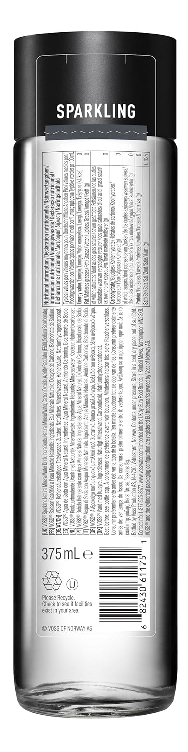 Voss Sparkling Water - 24 x 375 ml