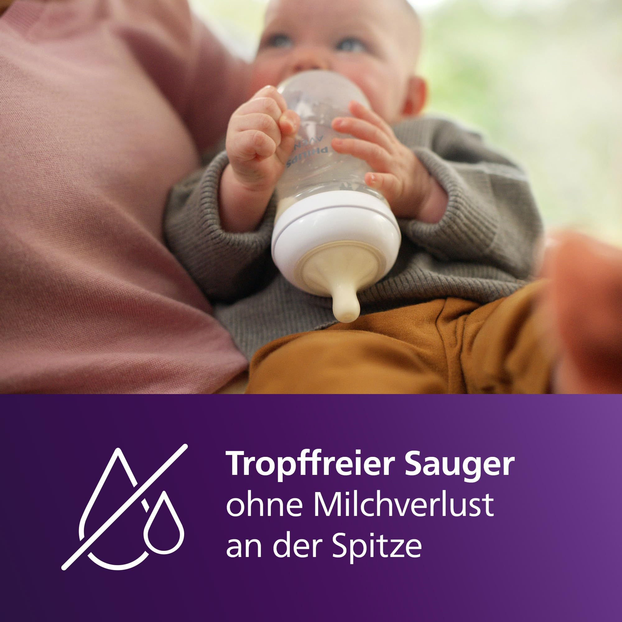 Philips AVENT Natural Response Sauger mit Anti-colic-Ventil, langsamer Nahrungsfluss (Durchflussrate 2), Doppelpack, SCY962/02
