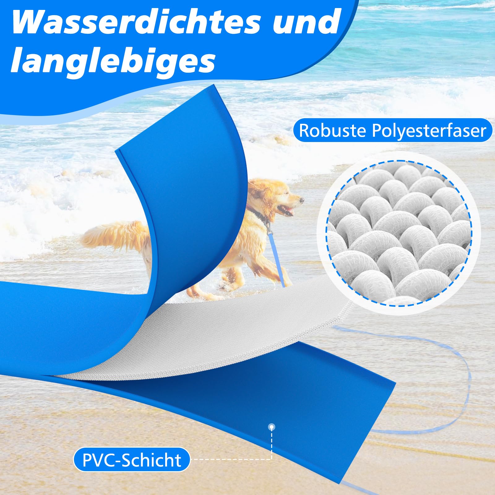 X XBEN Wasserdicht Schleppleine für Hunde,3M 5M 10M 15M 20M 30M Gummierte Schleppleine mit Abschließbarer Karabine,Wasserfest Hundeleine Laufleine für Große bis Kleine Hunde,Robuste Trainingsleine
