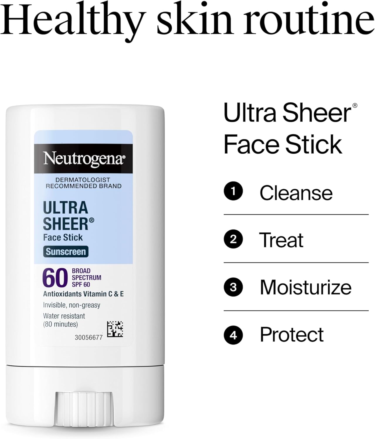 Neutrogena Ultra Sheer Dry-Touch Sunscreen Lotion, Broad Spectrum SPF 55 UVA/UVB Protection, Oxybenzone-Free, Light, Water Resistant, Non-Comedogenic & Non-Greasy, Travel Size, 3 fl. oz