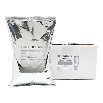 Brickhouse Frothy Milk Topping Mix – Soluble Milk Powder for Cappuccino, Latte & Hot Beverages, 6/2lb Bags