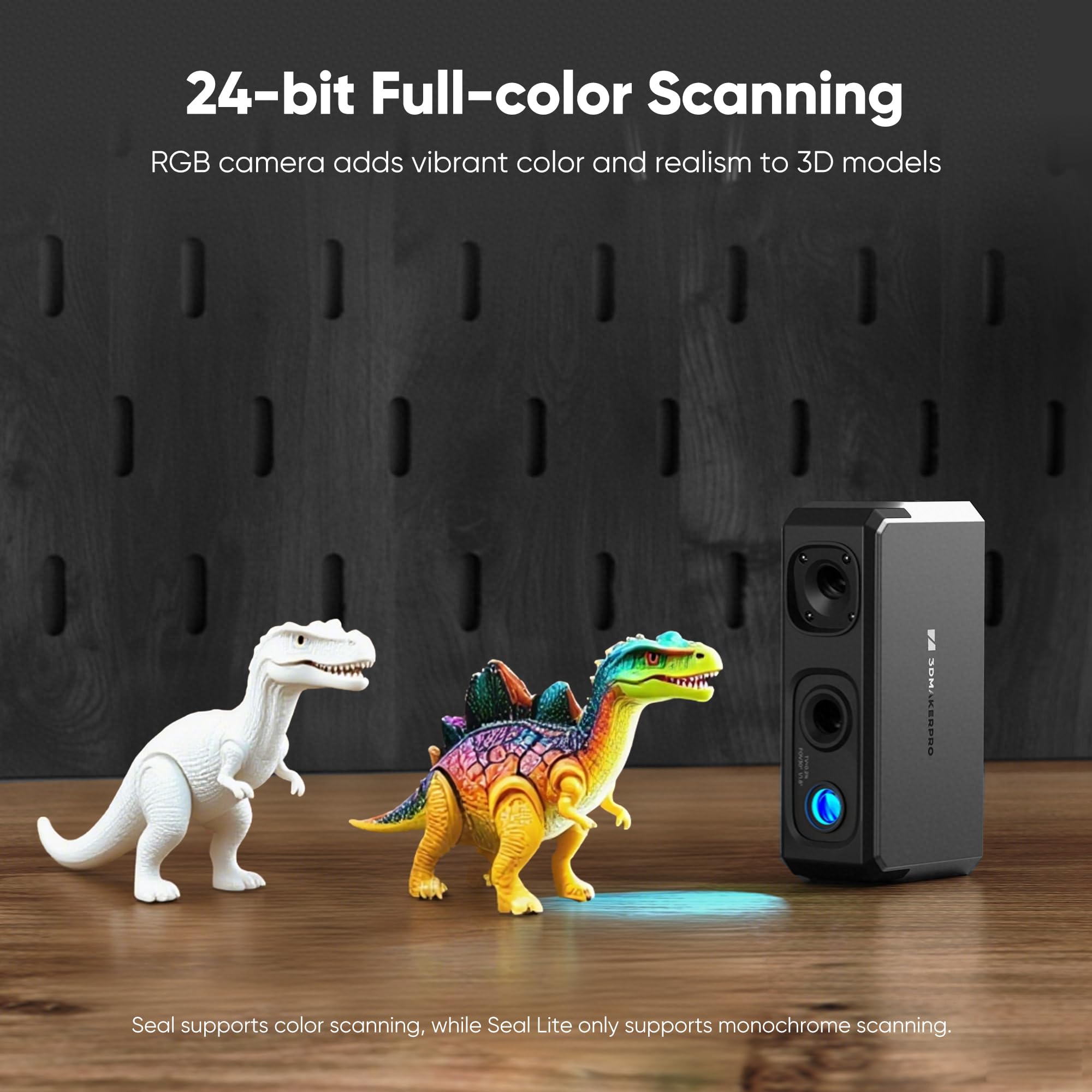 3DMakerpro 3D Scanner Seal Lite, Small-Format 3D Scanners for Printing, Blue Led Light Source, Up to 0.02mm Accuracy, Mono Texture Scanning