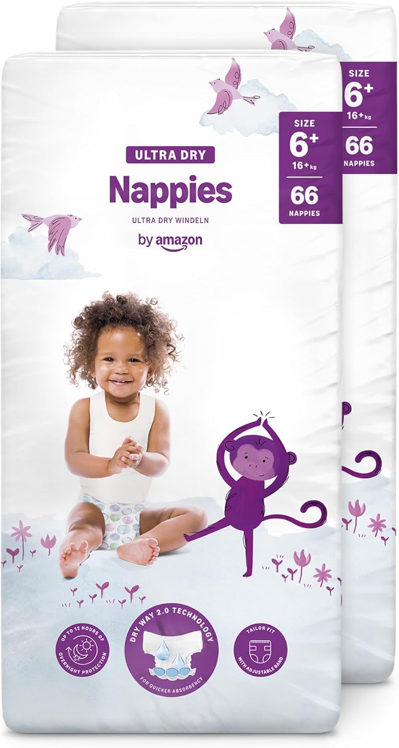 By Amazon Ultra Dry Windeln Größe 5 (10-16 kg) - MONATSBOX, Weiß, 152 Stück (2 Packungen mit 76) (Früher Unter Der Marke Mama Bear, Identisches Produkt)