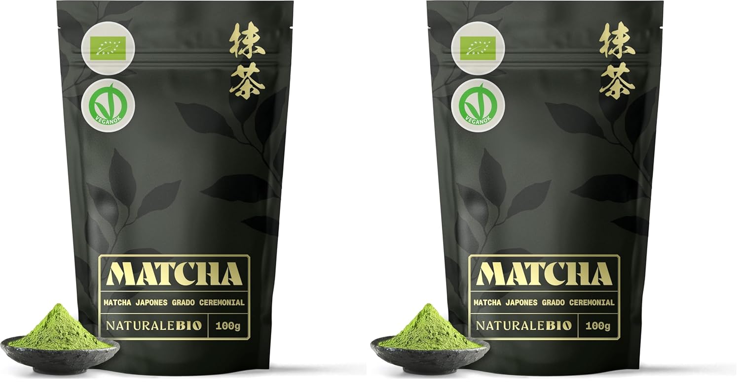 NaturaleBio Matcha Tee Pulver Bio - Premium-Qualität - 100g. Original Green Tea aus Japan. Japanischer ideal zum Trinken. Grüntee für Latte, Smoothies Getränk. Hergestellt in Uji, Kyoto.