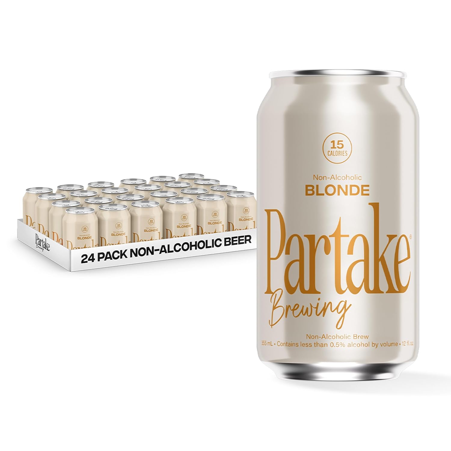 Partake Brewing Craft Non-Alcoholic Beer, IPA 12 Pack x 12 Fl Oz Cans - Low Calorie & Carb, No Sugar, All-Natural Ingredients - Award-Winning Taste, Non-Alcoholic Beer Without the Empty Calories