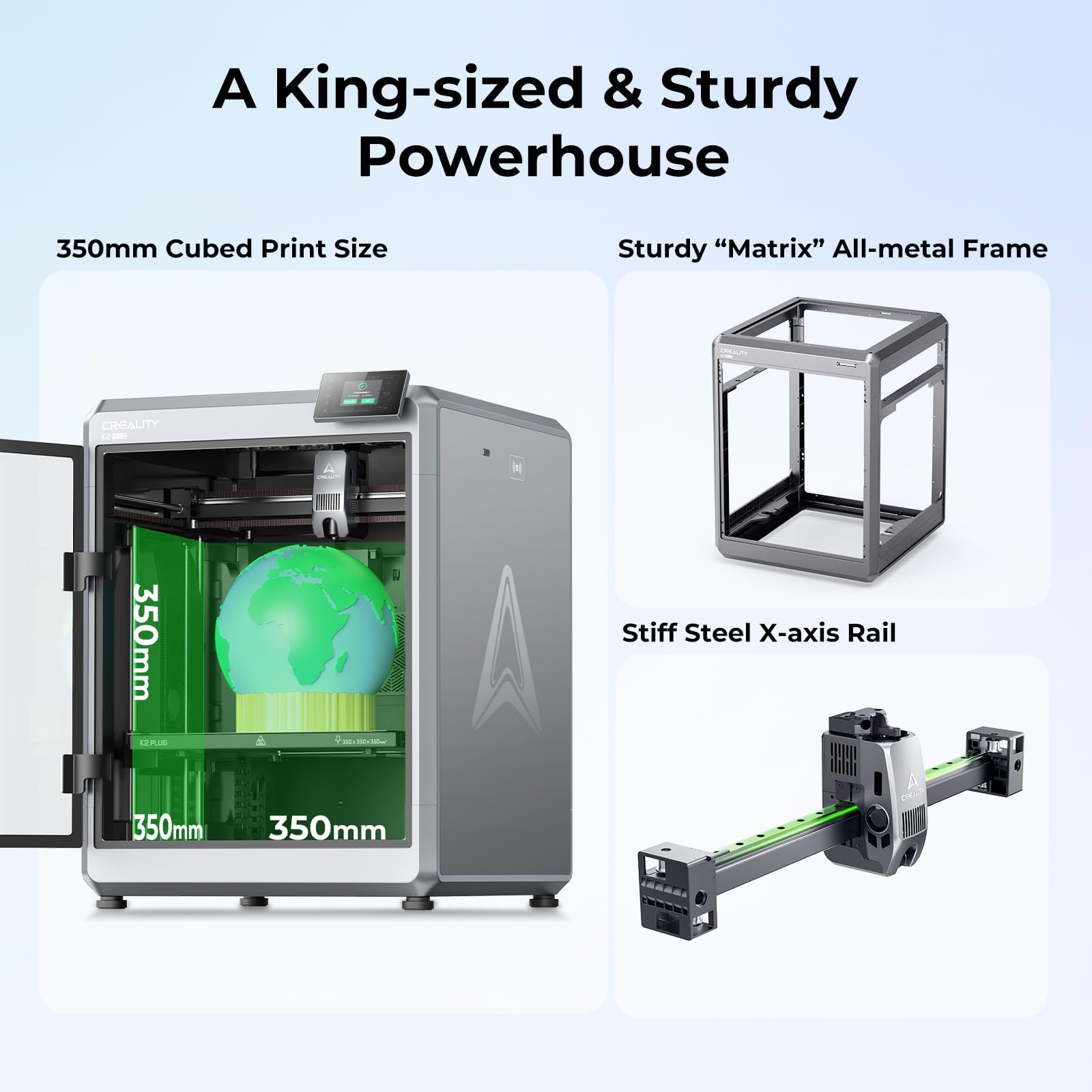 Creality K2 SE 3D Printer, Support Multicolor Printing Needs CFS, 500mm/s High-Speed Printing, Auto Leveling, Vibration Control, Compact Desktop Upgrate 3D Printer, Print Size 220x215x245mm