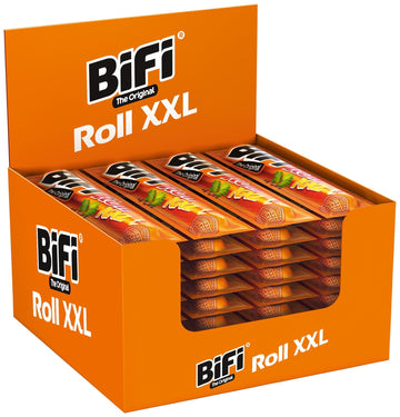 BiFi Roll – 30er Pack (30 x 45g) - Salami Snack in einem lockeren Teig – Original Wurstsnack To Go - für Unterwegs, im Büro oder beim Sport - mit Pfeffer, Koriander und Knoblauch