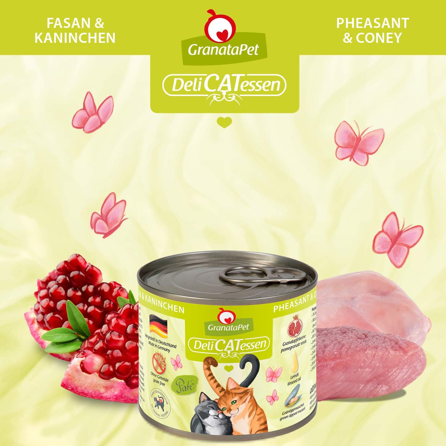 GranataPet DeliCatessen Huhn PUR, Nassfutter für Katzen, Futter ohne Getreide & ohne Zuckerzusätze, Katzenfutter mit hohem Fleischanteil & hochwertigen Ölen, 6 x 400 g