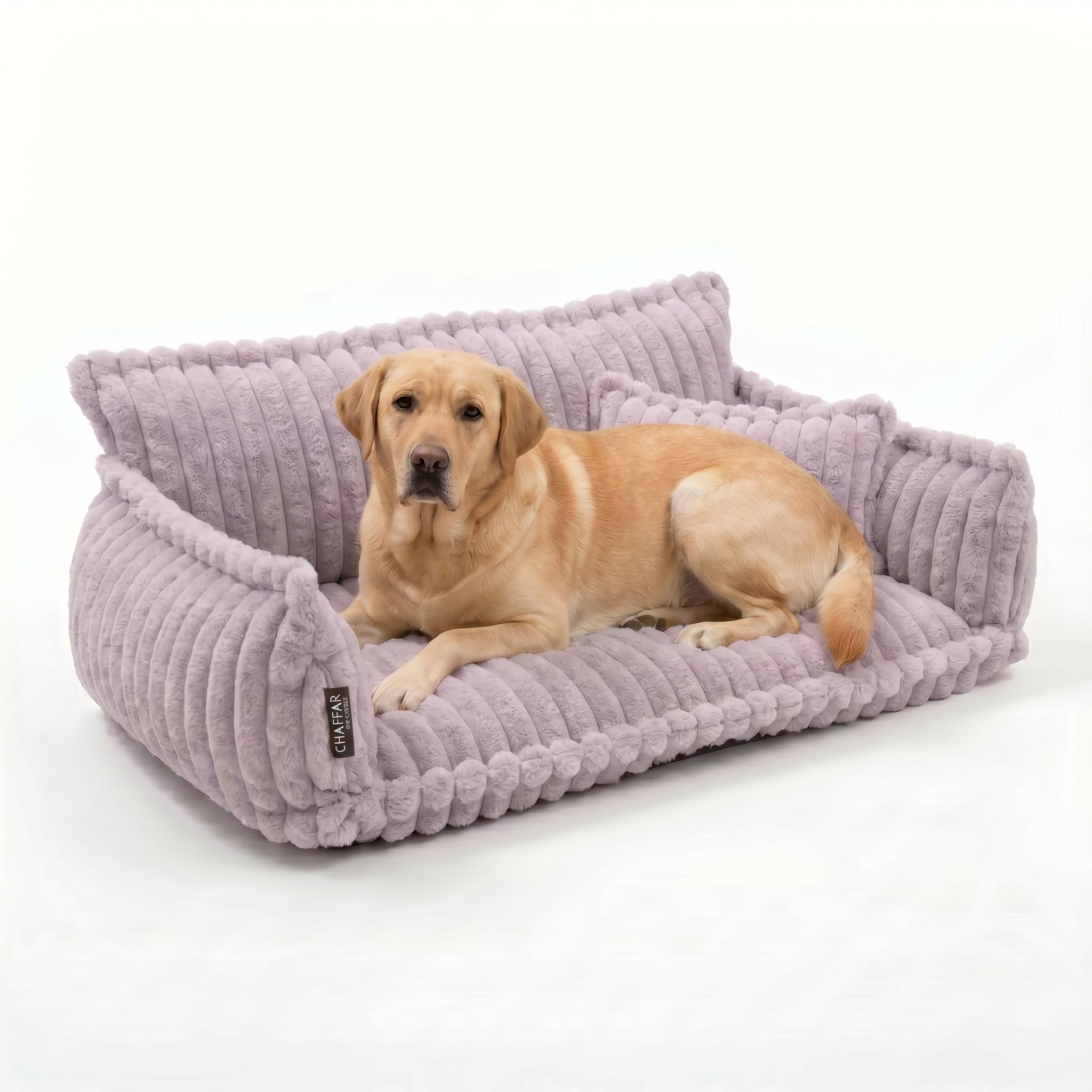 Katzensofa Chaffar | Katzenbett Hundebett Hundesofa | Orthopädische Matratze | Moderner Stil | Cord-Design Größen (Lichtgrau, M (80cm))