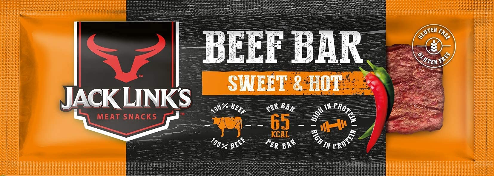 Jack Links Protein Riegel Beef Original – 30er Pack (30 x 22,5 g) – Low Carb Proteinriegel - Eiweißriegel - Protein Bar - Energieriegel - Snack für unterwegs und im Gym, Fitness - High Protein Snack