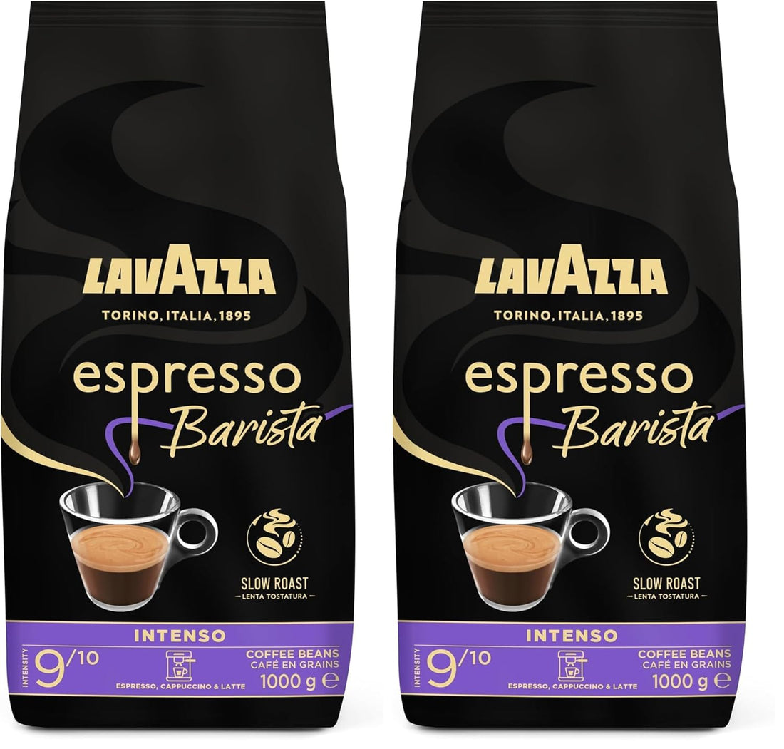 Lavazza, Espresso Barista Intenso, ganze Arabica und Robusta Kaffeebohnen, mit Kakao- und Holzaromen, für einen intensiven Kaffee, Intensität 9/10, mittlere Röstung, 1 kg Packung